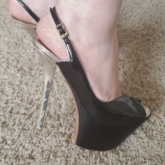 Baldan heels platform 37 patent black silver - Picture 7 of 8